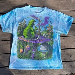 Liquid Blue Alice in Wonderland Smoking Caterpillar Shirt Tye Dye